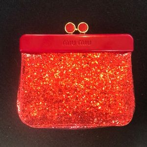Miu Miu Red Glitter Coin Purse (Mini)